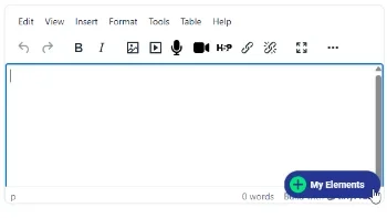 "Add Element" button at the bottom right of the TinyMCE text editor.
